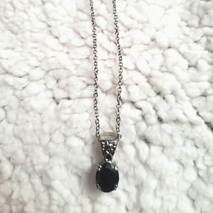 Black Tourmaline Pendant Necklace (20 in)